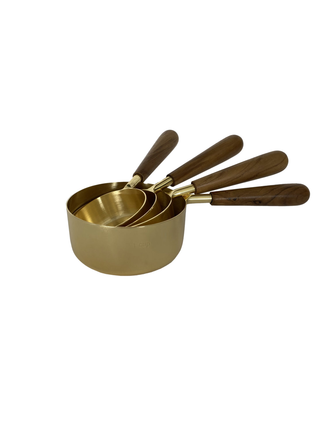 Brass & Wood Measuring Cups - DLUX Design & Co