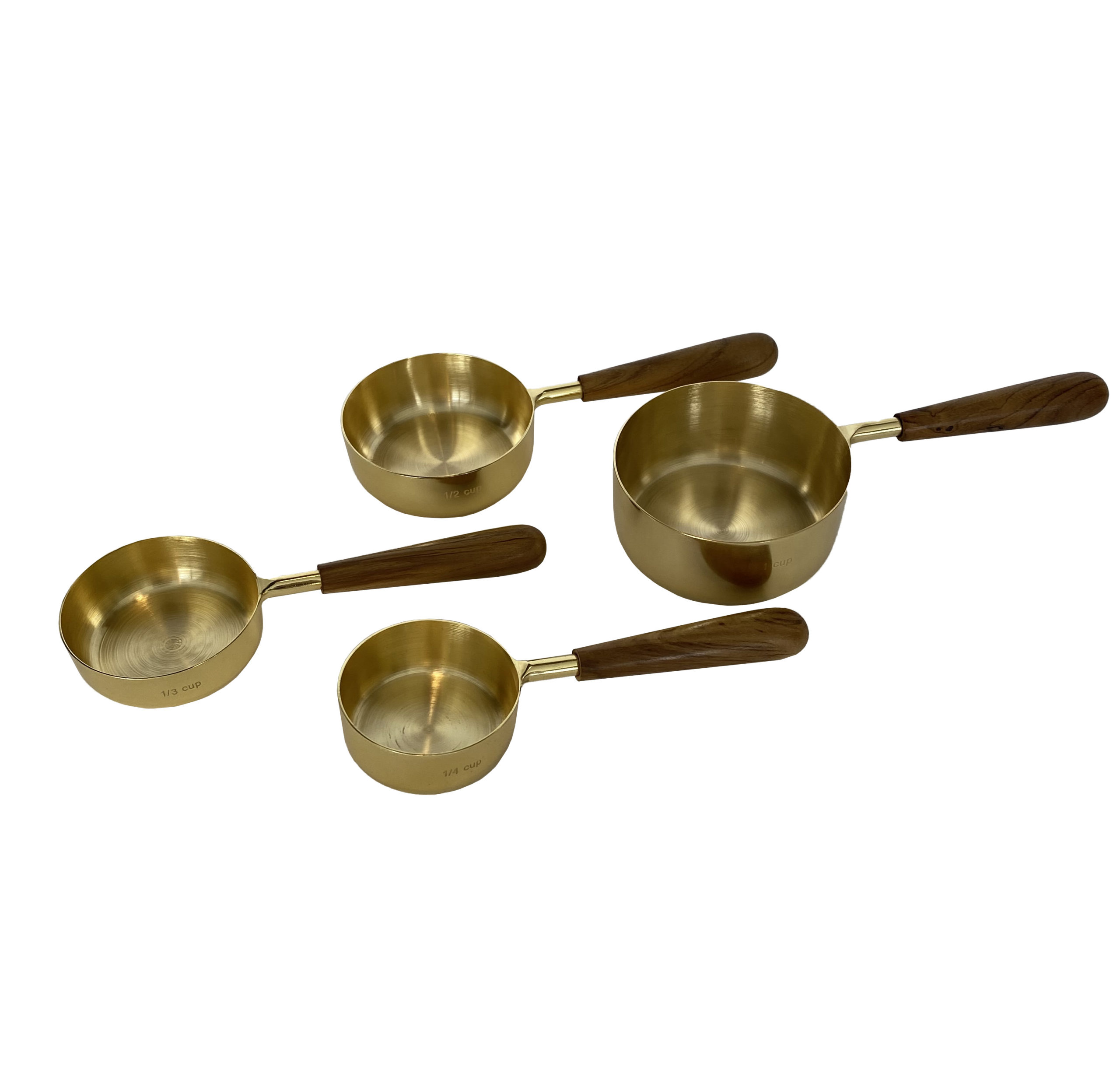 Brass & Wood Measuring Cups - DLUX Design & Co : DLUX Design & Co